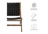 EEI-6542-WAL-BLK Saoirse Leather Wood Accent Lounge Chair By Modway