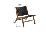 EEI-6542-WAL-BLK Saoirse Leather Wood Accent Lounge Chair By Modway