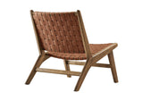 EEI-6542-WAL-BRN Saoirse Leather Wood Accent Lounge Chair By Modway