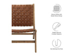 EEI-6542-WAL-BRN Saoirse Leather Wood Accent Lounge Chair By Modway