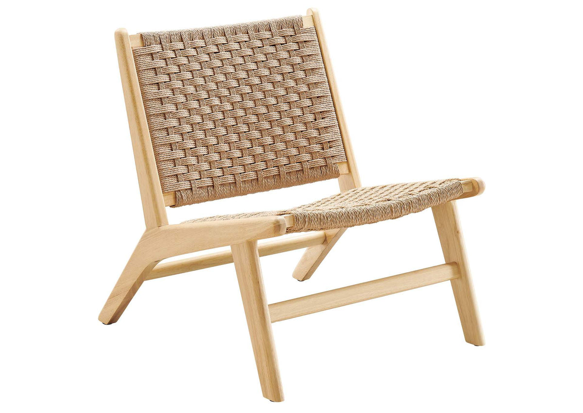 EEI-6543-NAT-NAT Saoirse Woven Rope Wood Accent Lounge Chair By Modway