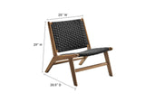 EEI-6543-WAL-BLK Saoirse Woven Rope Wood Accent Lounge Chair By Modway