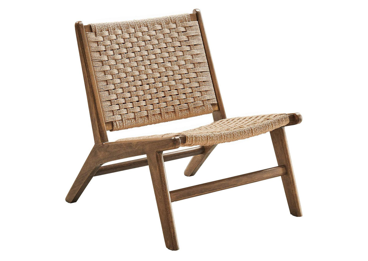 EEI-6543-WAL-NAT Saoirse Woven Rope Wood Accent Lounge Chair By Modway