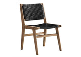 EEI-6544-WAL-BLK Saoirse Leather Wood Dining Side Chair Set Of 2 By Modway