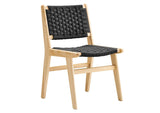 EEI-6545-NAT-BLK Saoirse Woven Rope Wood Dining Side Chair Set Of 2 By Modway