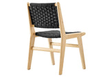 EEI-6545-NAT-BLK Saoirse Woven Rope Wood Dining Side Chair Set Of 2 By Modway