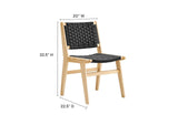 EEI-6545-NAT-BLK Saoirse Woven Rope Wood Dining Side Chair Set Of 2 By Modway