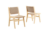 EEI-6545-NAT-NAT Saoirse Woven Rope Wood Dining Side Chair Set Of 2 By Modway