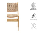 EEI-6545-NAT-NAT Saoirse Woven Rope Wood Dining Side Chair Set Of 2 By Modway