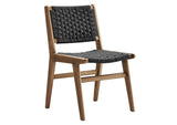 EEI-6545-WAL-BLK Saoirse Woven Rope Wood Dining Side Chair Set Of 2 By Modway