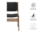 EEI-6545-WAL-BLK Saoirse Woven Rope Wood Dining Side Chair Set Of 2 By Modway