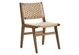 EEI-6545-WAL-NAT Saoirse Woven Rope Wood Dining Side Chair Set Of 2 By Modway