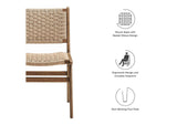 EEI-6545-WAL-NAT Saoirse Woven Rope Wood Dining Side Chair Set Of 2 By Modway