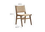 EEI-6545-WAL-NAT Saoirse Woven Rope Wood Dining Side Chair Set Of 2 By Modway