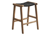 EEI-6547-WAL-BLK Saoirse Faux Leather Wood Counter Stool Set Of 2 By Modway