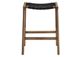 EEI-6547-WAL-BLK Saoirse Faux Leather Wood Counter Stool Set Of 2 By Modway