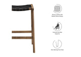 EEI-6547-WAL-BLK Saoirse Faux Leather Wood Counter Stool Set Of 2 By Modway