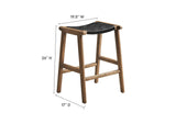 EEI-6547-WAL-BLK Saoirse Faux Leather Wood Counter Stool Set Of 2 By Modway