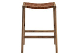 EEI-6547-WAL-BRN Saoirse Faux Leather Wood Counter Stool Set Of 2 By Modway