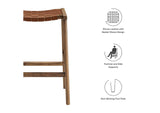 EEI-6547-WAL-BRN Saoirse Faux Leather Wood Counter Stool Set Of 2 By Modway