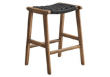 EEI-6548-WAL-BLK Saoirse Woven Rope Wood Counter Stool Set Of 2 By Modway