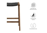 EEI-6548-WAL-BLK Saoirse Woven Rope Wood Counter Stool Set Of 2 By Modway