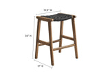 EEI-6548-WAL-BLK Saoirse Woven Rope Wood Counter Stool Set Of 2 By Modway