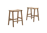 EEI-6548-WAL-NAT Saoirse Woven Rope Wood Counter Stool Set Of 2 By Modway