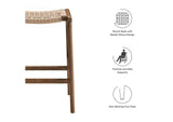 EEI-6548-WAL-NAT Saoirse Woven Rope Wood Counter Stool Set Of 2 By Modway