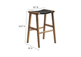 EEI-6549-WAL-BLK Saoirse Leather Wood Bar Stool Set Of 2 By Modway