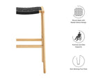 EEI-6550-NAT-BLK Saoirse Woven Rope Wood Bar Stool Set Of 2 By Modway