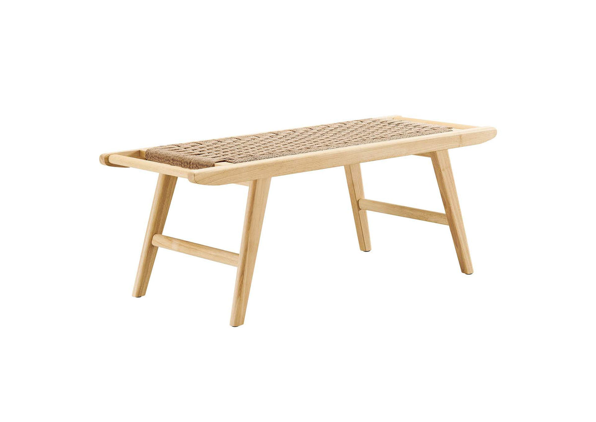 EEI-6552-NAT-NAT Saoirse 47" Wove Rope Wood Bench By Modway