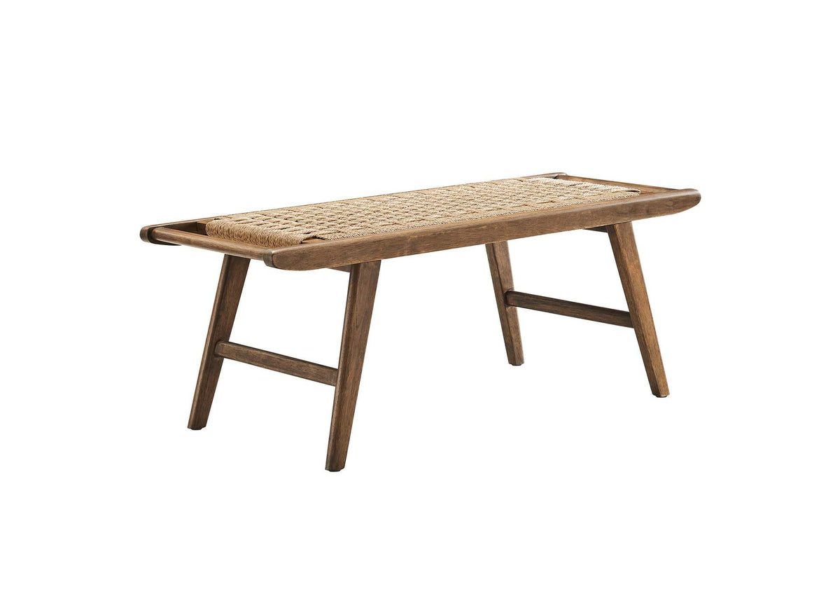EEI-6552-WAL-NAT Saoirse 47" Wove Rope Wood Bench By Modway