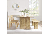 EEI-6559-OAK Amistad 72" Wood Dining Table And Bench Set By Modway