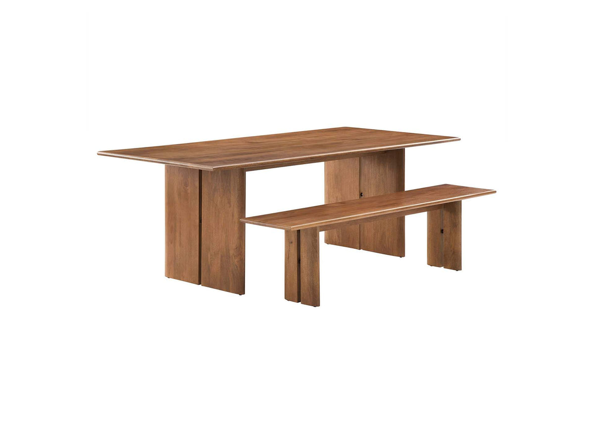 EEI-6560-WAL Amistad 86" Wood Dining Table And Bench Set By Modway
