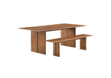 EEI-6560-WAL Amistad 86" Wood Dining Table And Bench Set By Modway