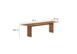 EEI-6560-WAL Amistad 86" Wood Dining Table And Bench Set By Modway