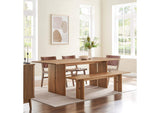 EEI-6560-WAL Amistad 86" Wood Dining Table And Bench Set By Modway