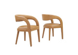 EEI-6561-TAN Pinnacle Vegan Leather Dining Chair Set Of 2 By Modway