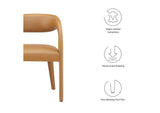 EEI-6561-TAN Pinnacle Vegan Leather Dining Chair Set Of 2 By Modway
