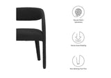 EEI-6562-BLK Pinnacle Boucle Upholstered Dining Chair Set Of 2 By Modway