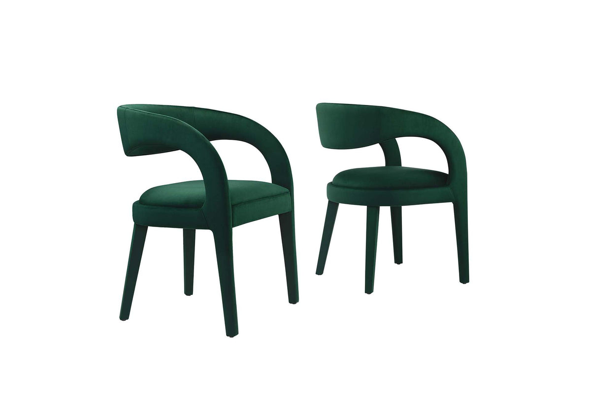 EEI-6563-GRN Pinnacle Performance Velvet Dining Chair Set Of 2 By Modway