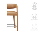EEI-6564-TAN-SLV Pinnacle Vegan Leather Counter Stool Set Of 2 By Modway