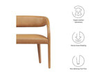 EEI-6570-TAN Pinnacle Vegan Leather Accent Bench By Modway