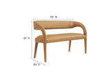 EEI-6570-TAN Pinnacle Vegan Leather Accent Bench By Modway