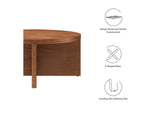EEI-6580-WAL Silas Round Wood Coffee Table By Modway