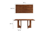 EEI-6593-WAL Rivian Rectangular 70" Wood Dining Table By Modway