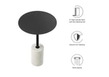 EEI-6605-WHI-BLK Lyric Round Side Table By Modway