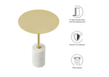 EEI-6605-WHI-BRA Lyric Round Side Table By Modway