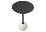 EEI-6606-WHI-BLK Aliza Round White Marble Side Table By Modway
